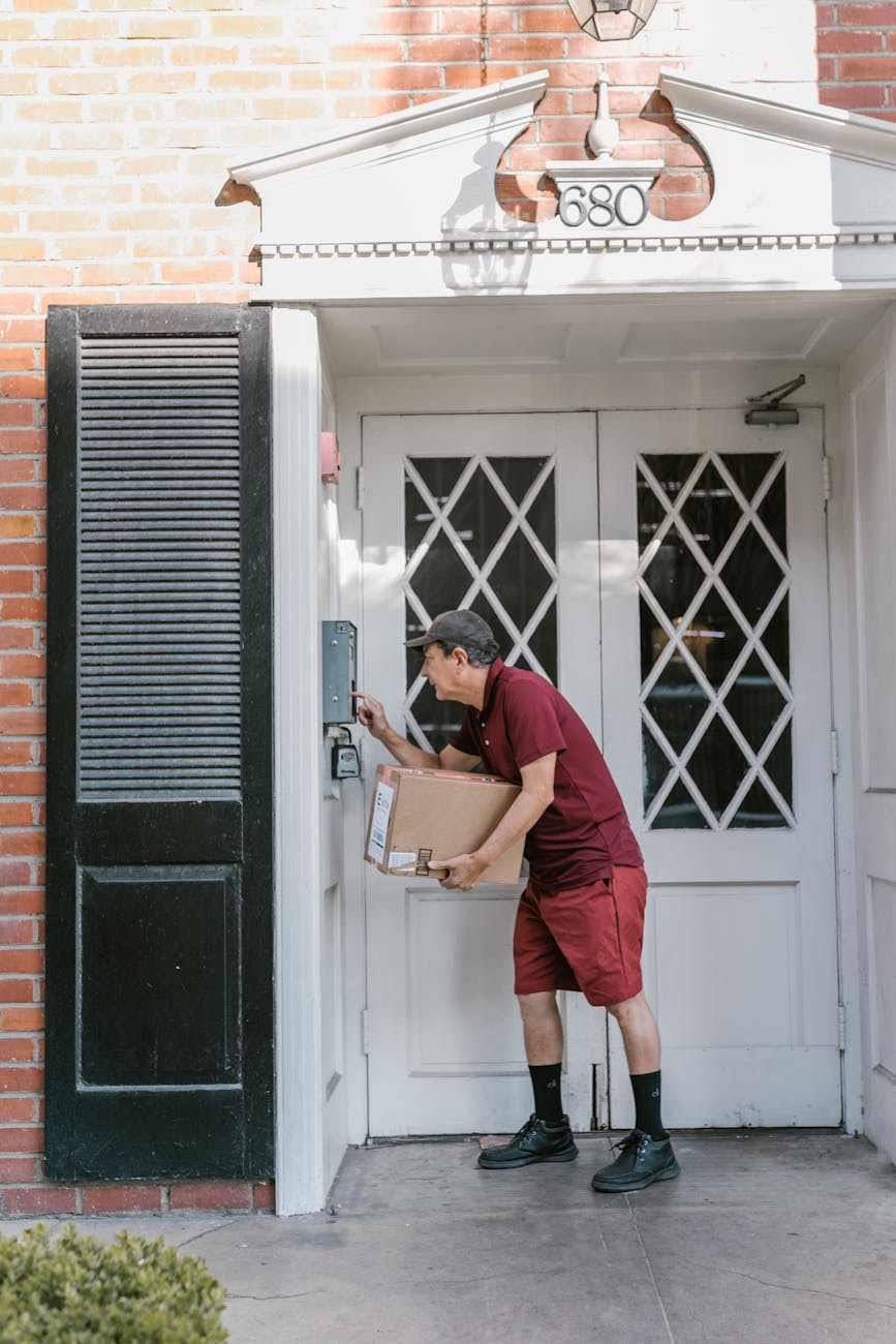 man delivering a package