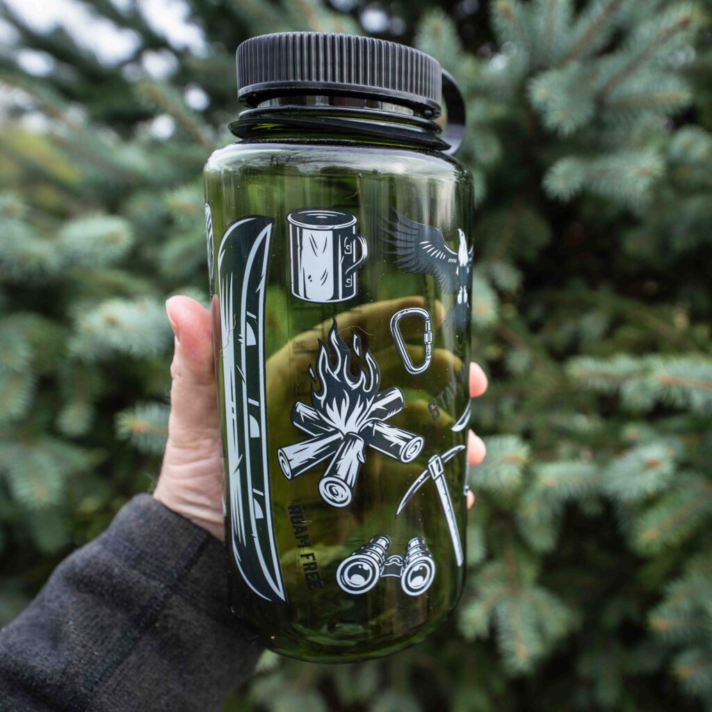 Let's Get Outside Camping, Canoe Nalgene 32oz Water Bottle | Figac & Company, Indianapolis