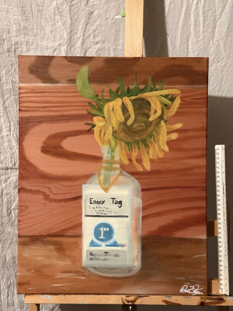 Original Oil Painting - Sad Sunflower at Indiana State Fair — view 1 | Figac & Company, Indianapolis