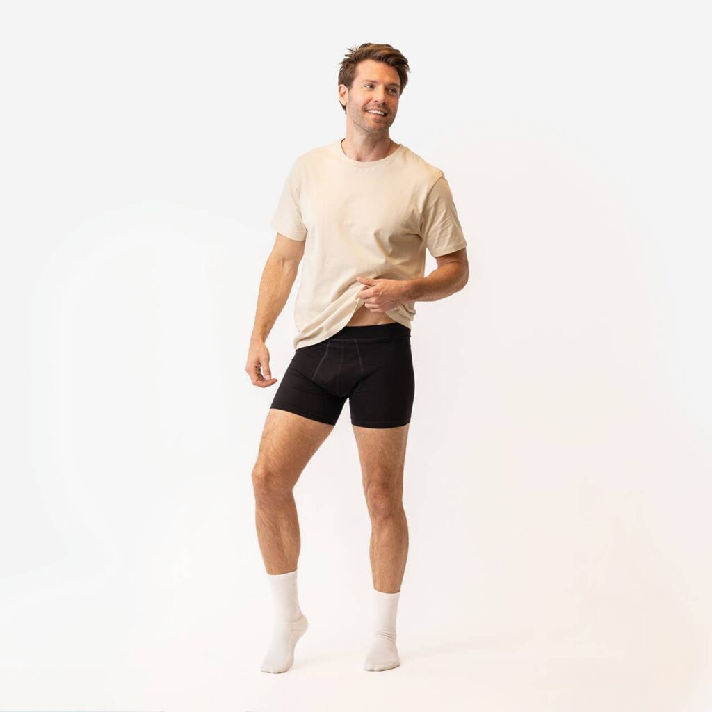 Organic Cotton Men's Boxer Brief Underwear 2 Pak: Black, L | Figac & Company, Indianapolis