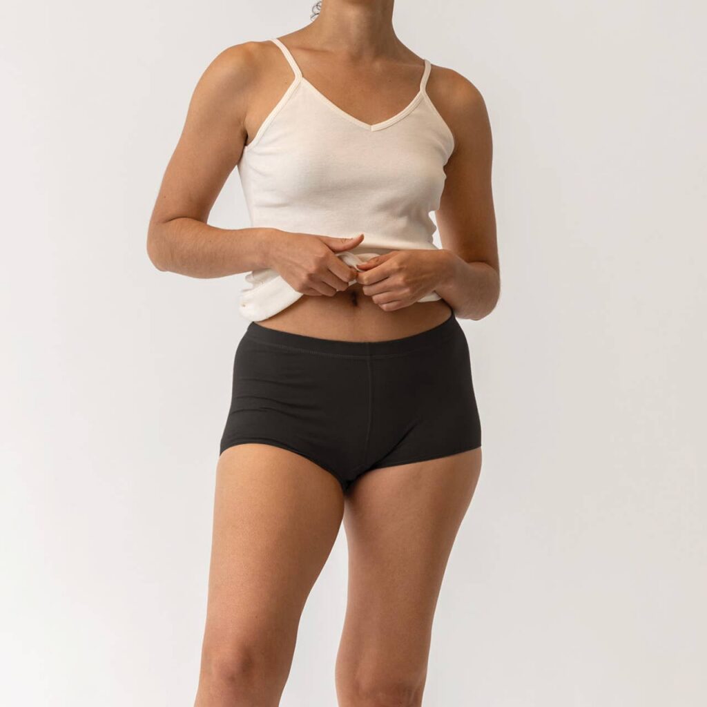Organic Cotton Boyshort Underwear 2 Pak: Black, S | Figac & Company, Indianapolis
