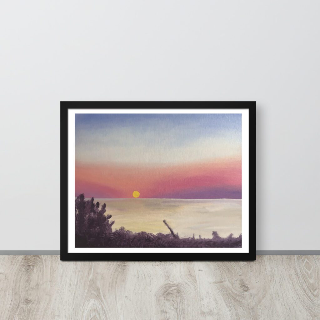 Lake Michigan Sunset Reproduction Framed poster