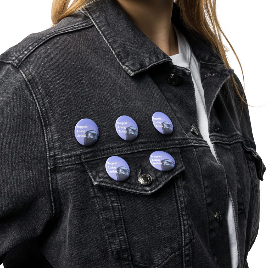 Set of Pro-Human Art pin buttons